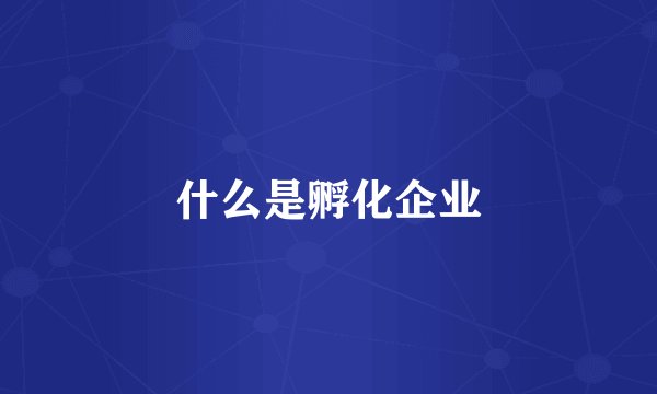 什么是孵化企业