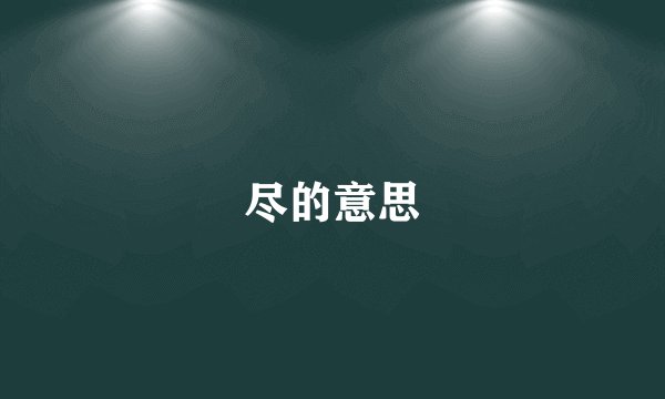 尽的意思