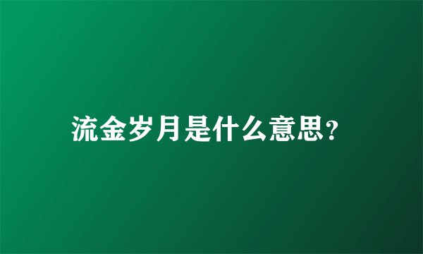 流金岁月是什么意思？