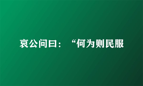 哀公问曰：“何为则民服