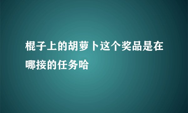 棍子上的胡萝卜这个奖品是在哪接的任务哈