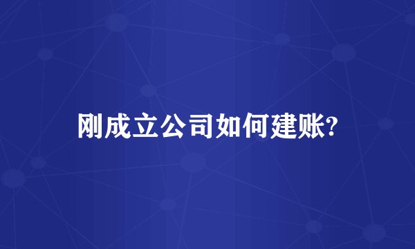 刚成立公司如何建账?