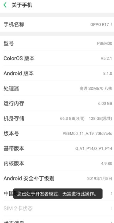 oppo如何打开开发者选项