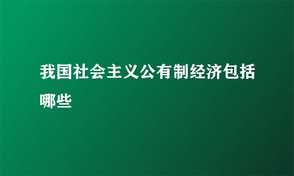 我国社会主义公有制经济包括哪些