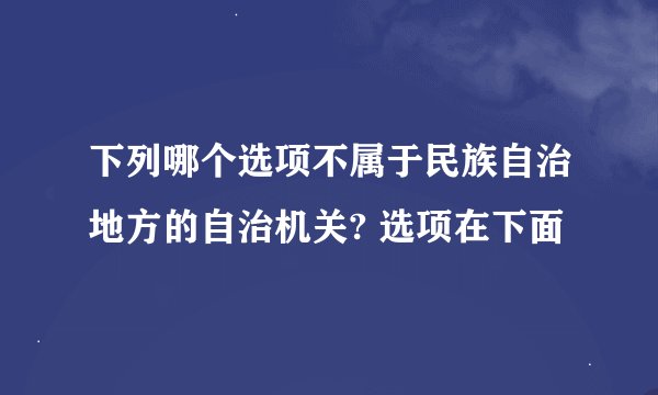 下列哪个选项不属于民族自治地方的自治机关? 选项在下面