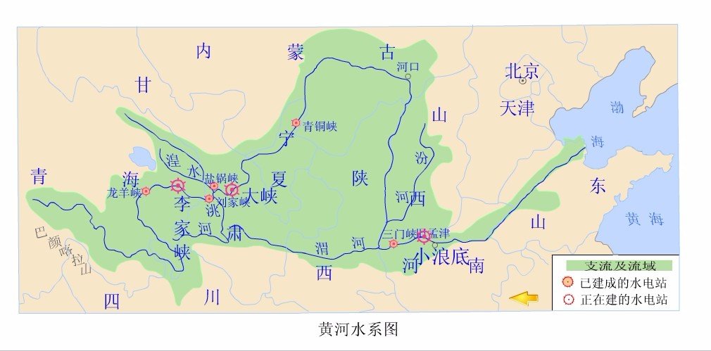 求长江黄河高清支流图