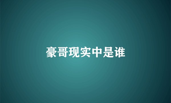 豪哥现实中是谁