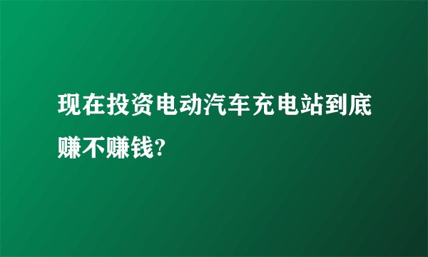 现在投资电动汽车充电站到底赚不赚钱?