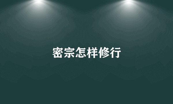 密宗怎样修行