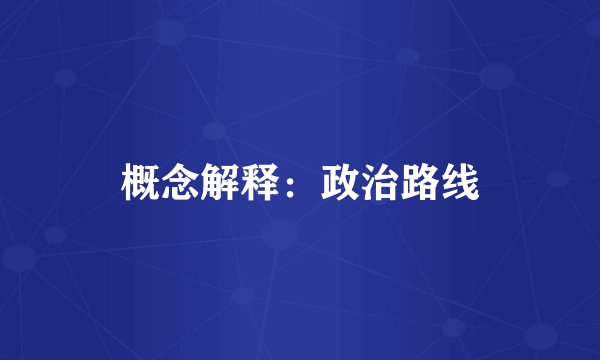 概念解释：政治路线