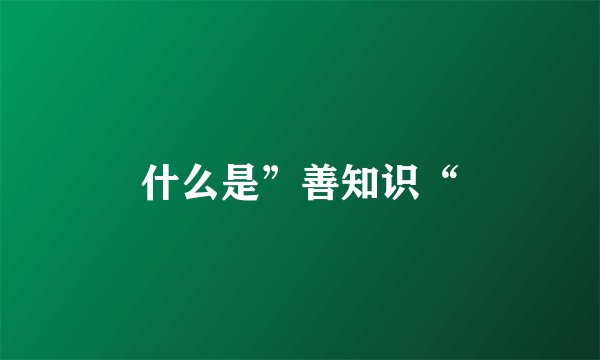 什么是”善知识“