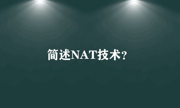简述NAT技术？