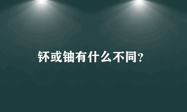 钚或铀有什么不同？
