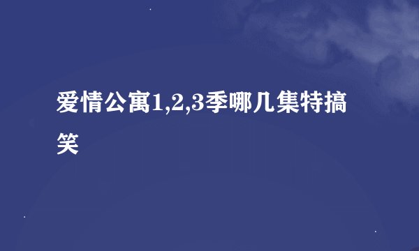 爱情公寓1,2,3季哪几集特搞笑