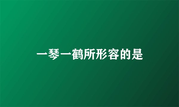 一琴一鹤所形容的是