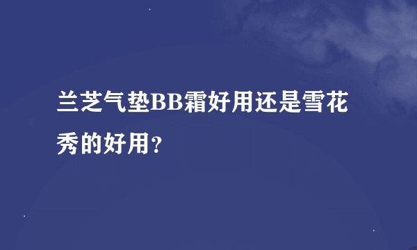 兰芝气垫BB霜好用还是雪花秀的好用？