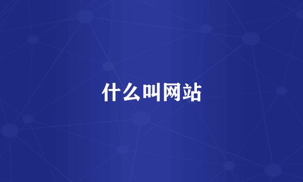 什么叫网站