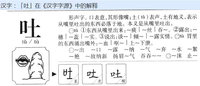 关于 “呕吐” 这词,分开来讲,“呕” 跟 “吐” 一样意思么?有什么不同?