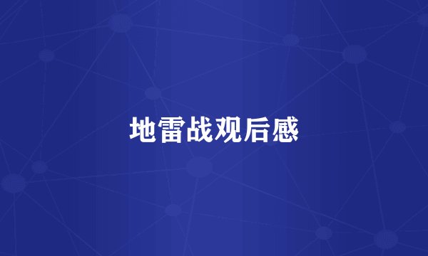 地雷战观后感