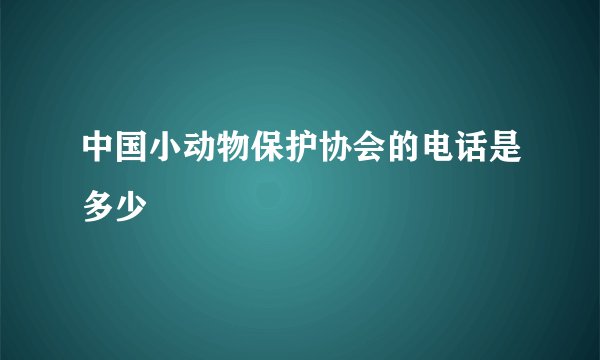 中国小动物保护协会的电话是多少