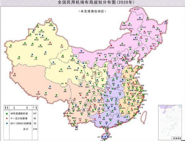 全国飞机场地图分布是怎样的？