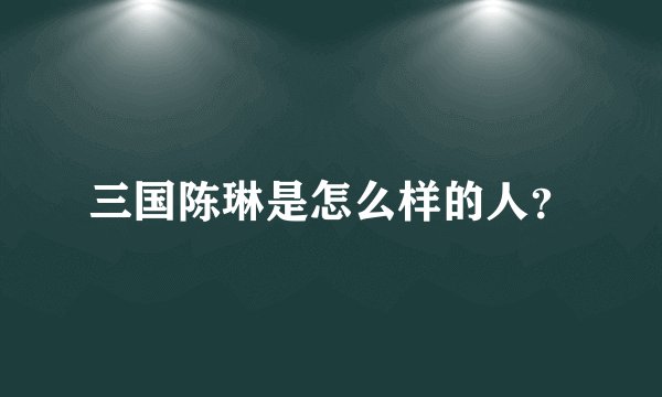 三国陈琳是怎么样的人？