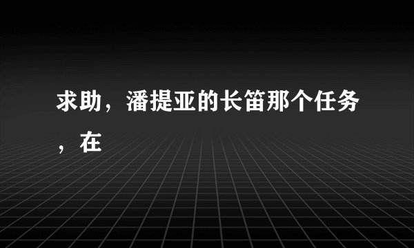 求助，潘提亚的长笛那个任务，在