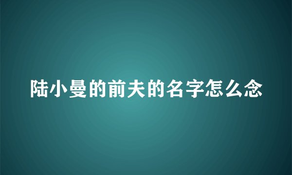陆小曼的前夫的名字怎么念