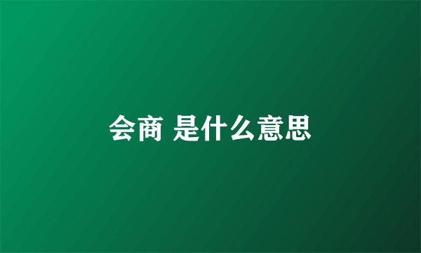 会商 是什么意思
