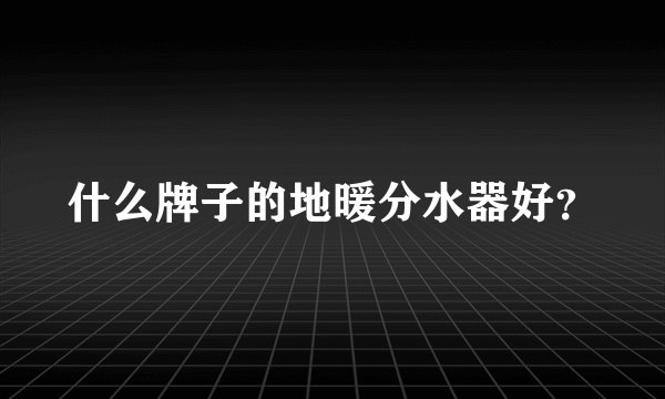 什么牌子的地暖分水器好？