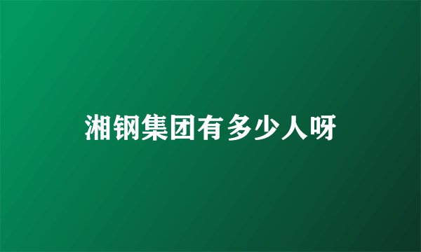 湘钢集团有多少人呀