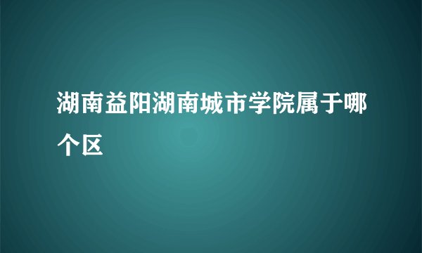 湖南益阳湖南城市学院属于哪个区
