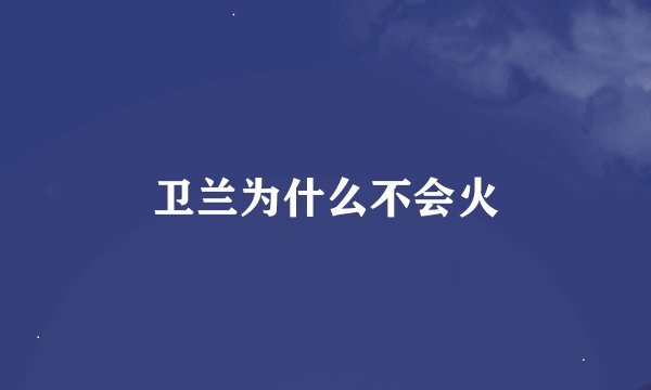 卫兰为什么不会火