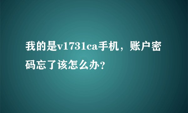 我的是v1731ca手机，账户密码忘了该怎么办？