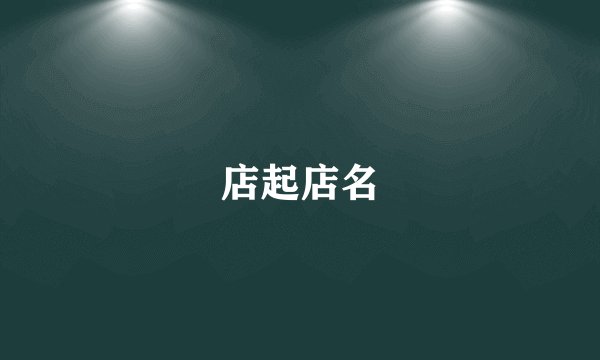 店起店名
