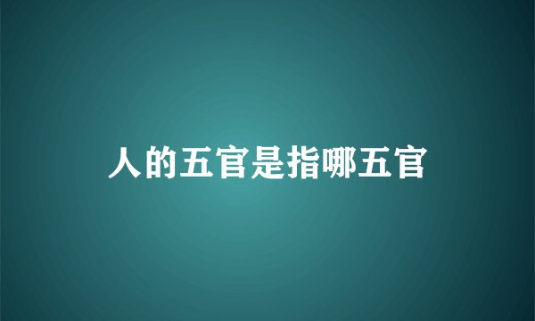 人的五官是指哪五官