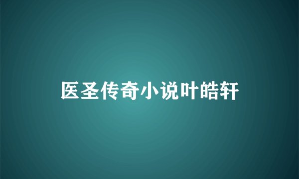 医圣传奇小说叶皓轩