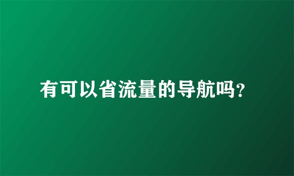 有可以省流量的导航吗？