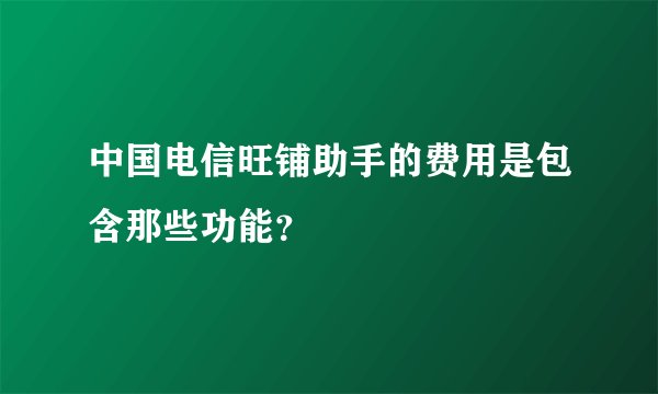 中国电信旺铺助手的费用是包含那些功能？