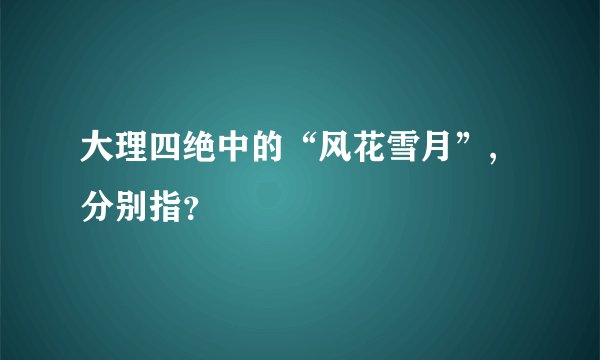 大理四绝中的“风花雪月”,分别指？