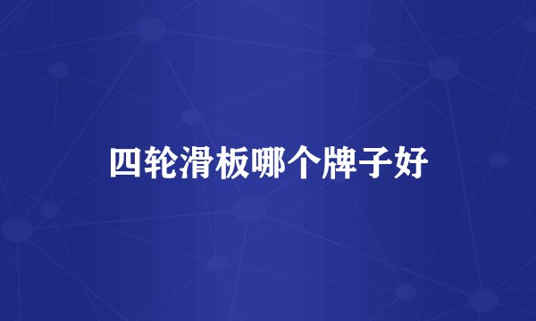 四轮滑板哪个牌子好