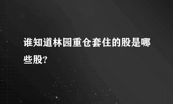 谁知道林园重仓套住的股是哪些股?