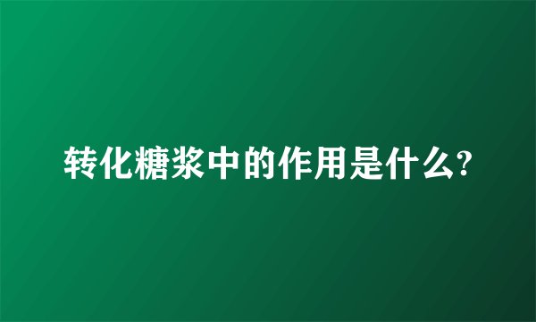 转化糖浆中的作用是什么?