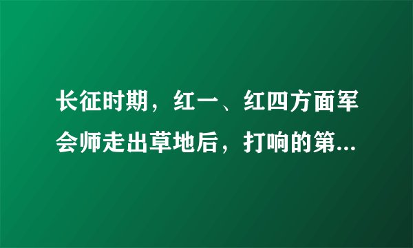 长征时期，红一、红四方面军会师走出草地后，打响的第一个战斗是____