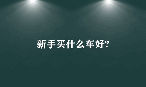 新手买什么车好?