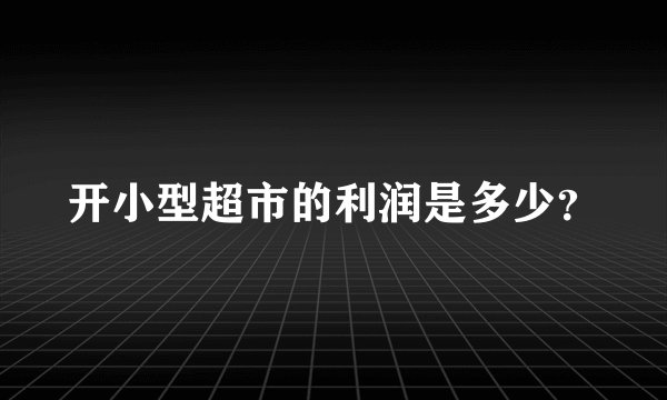 开小型超市的利润是多少？