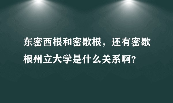东密西根和密歇根，还有密歇根州立大学是什么关系啊？