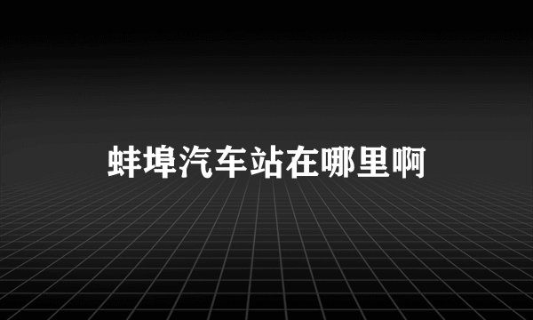 蚌埠汽车站在哪里啊