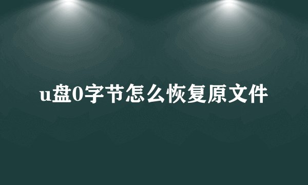 u盘0字节怎么恢复原文件