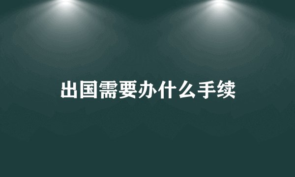 出国需要办什么手续